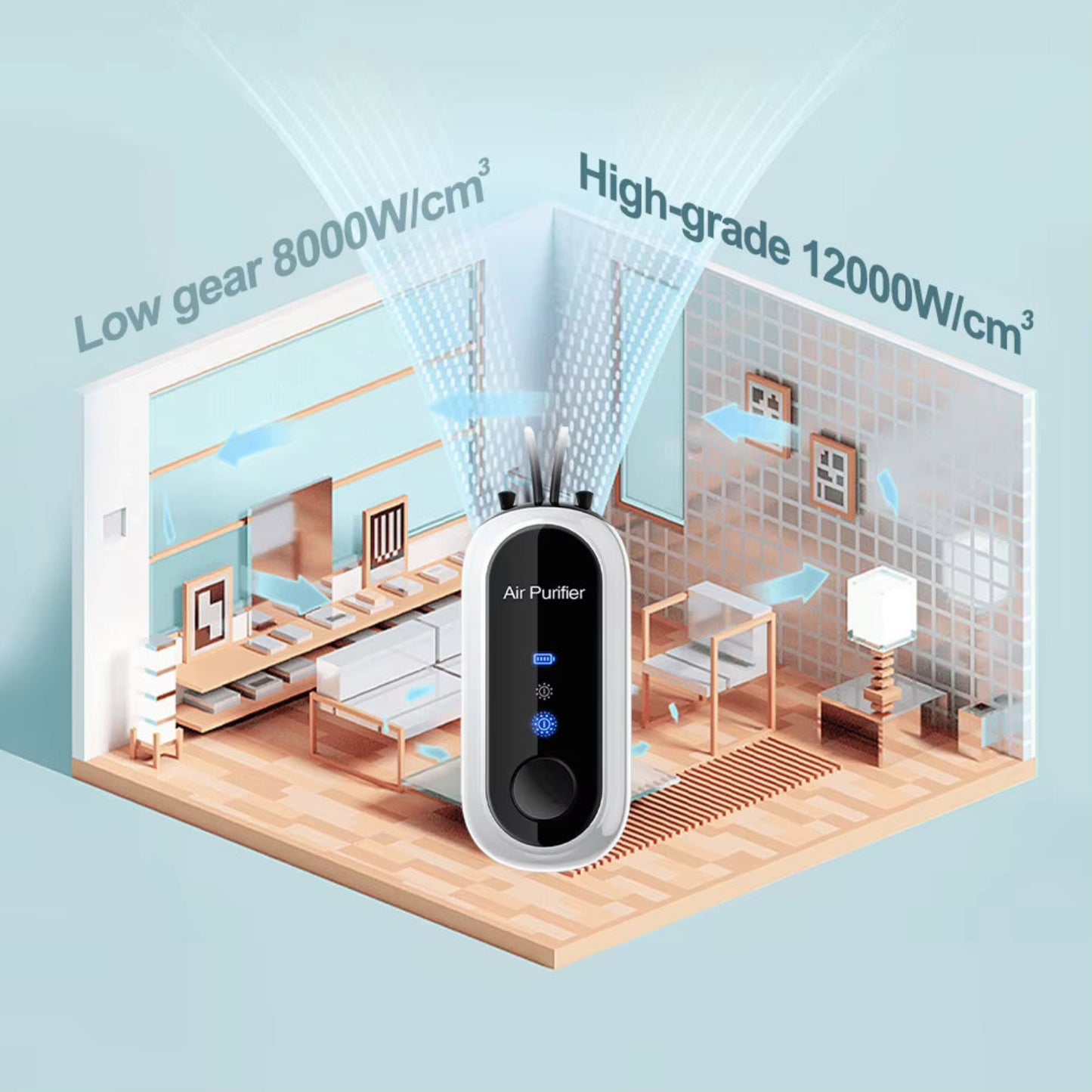 Long Battery Life Easy Charging Hanging Negative Ions Purify Air Machine Portable and Convenient Purify Air Anywhere