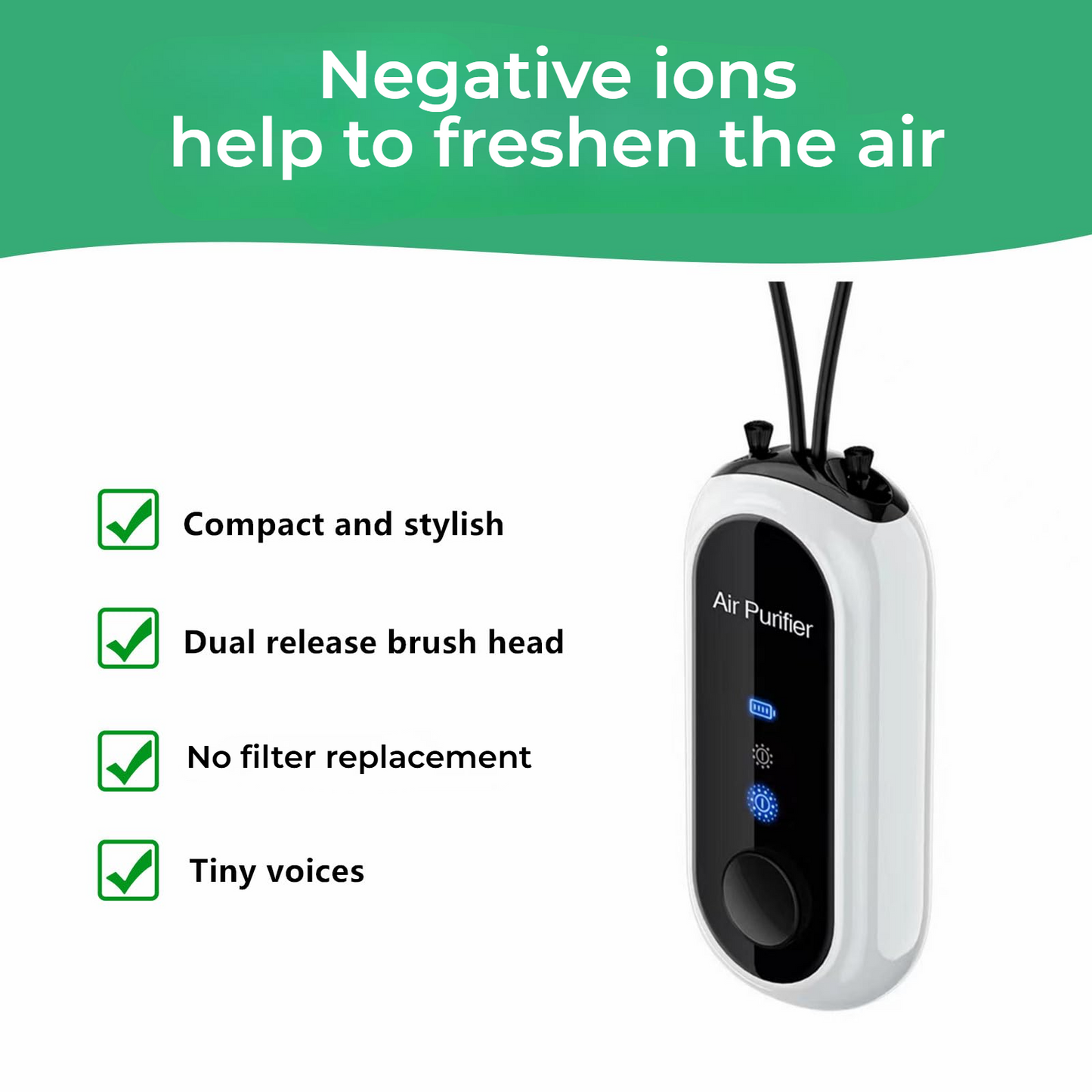 Portable Ion Air Purifier with Long Battery Life