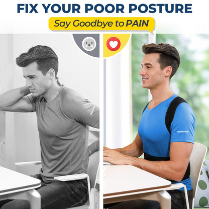 Back Brace Posture Corrector for Women and Men, Back Braces for Upper and Lower Back Pain Relief, Adjustable and Fully Back Support Improve Posture and Lumbar Support(Xxl, 43"-49" Waist)