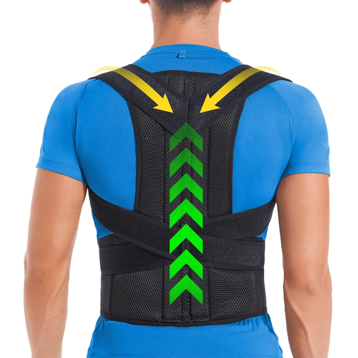 Back Brace Posture Corrector for Women and Men, Back Braces for Upper and Lower Back Pain Relief, Adjustable and Fully Back Support Improve Posture and Lumbar Support(Xxl, 43"-49" Waist)