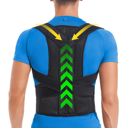 Back Brace Posture Corrector for Women and Men, Back Braces for Upper and Lower Back Pain Relief, Adjustable and Fully Back Support Improve Posture and Lumbar Support(Xxl, 43"-49" Waist)