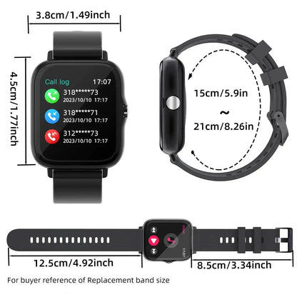 1.83" Women Men Sports Smart Watch with Calling Message Anser Sleep Monitoring Pedometer Smartbands Fitness for Iphone Android